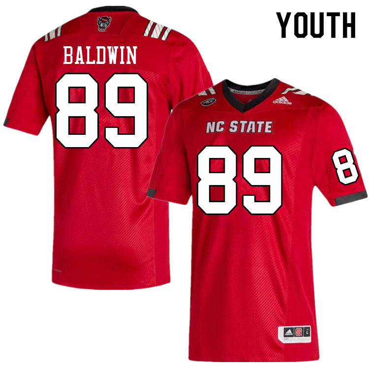 Youth #89 Jakolbe Baldwin NC State Wolfpack College Football Jerseys Sale-Red
